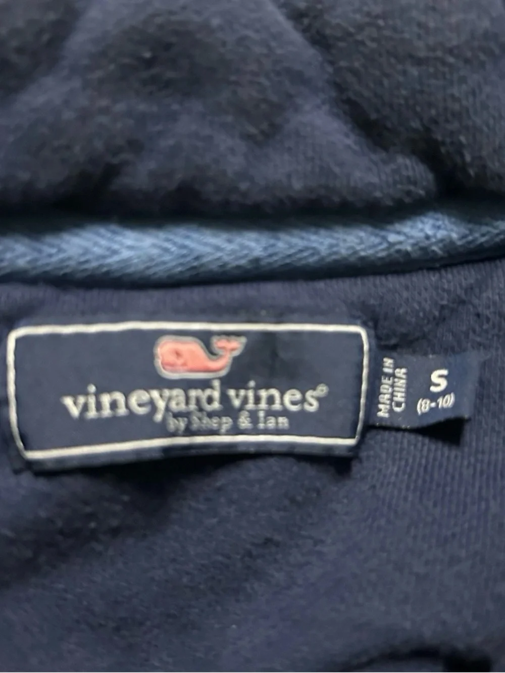 Boys Vineyard Vines Navy Blue 1/4 Zip Pullover Lacrosse Size Small (8-10)